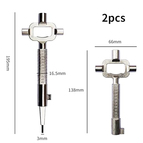 ANBOO Set of 2 control cabinet keys, architect key, door opening tool, universal building key - Image 2