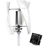 MazmornFly 3000W/8000W Vertical Wind Turbine Generator Kit, 12V/24V/48V 3 Blades Helical Magnetic Levitation Shaft Vertical Wind Turbine with MPPT Controller, Suitable for Home Factory Use 48V-3000W