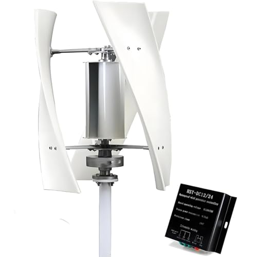 MazmornFly 3000W/8000W Vertical Wind Turbine Generator Kit, 12V/24V/48V 3 Blades Helical Magnetic Levitation Shaft Vertical Wind Turbine with MPPT Controller, Suitable for Home Factory Use 48V-3000W