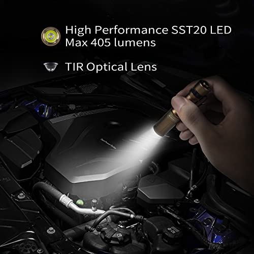 Thrunite Edc Flashlight Archer Mini, 405 Lumens Tail Switch Led Flashlight, Usb C Rechargeable Little Pocket Penlight For Camping, Outdoor, And Emergency - Desert Tan Cool White #TOP3