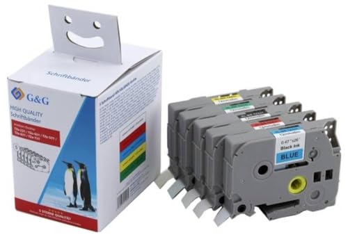 Rubans encreurs compatibles Brother TZe-231 TZe-631 impression nette sur bande blanche