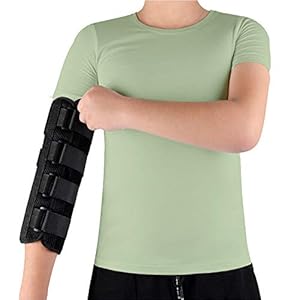 Elbow Splint Brace Ulnar Nerve Entrapment Cubital Tunnel for Sleeping Elbow Immobilizer Arm Brace Night Support for Pain Tennis Arthritis Elbow Restraint Wrap Arm Band (L)
