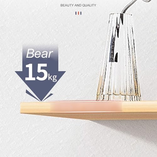 Étagères flottantes contre le désordre mural supportant charge 15 kg bois salon