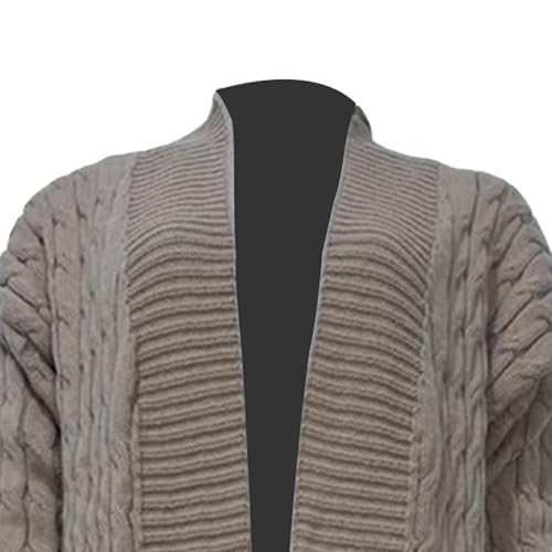 Women's Long Sweaters Cardigan Open Front Plus Size Chunky Cable Knit Duster Cardigans with Pockets Winter Sweater Coat3