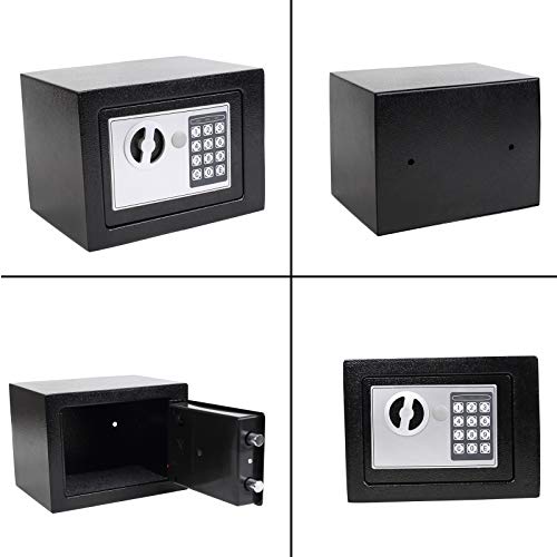 Yuanshikj Electronic Deluxe Digital Security Safe Box Key Keypad Lock Home Office Hotel Business Jewelry Gun Cash Use Storage Money (Black 1) #TOP2