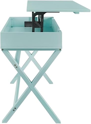 Miniatura 8 de UrbanPro Escritorio de madera de pie con elevación transicional en azul turquesa