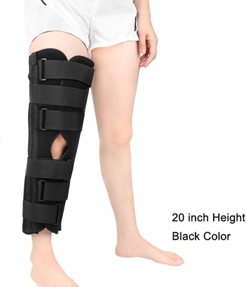 Inmovilizador de rodilla ajustable for aliviar el dolor articular, ideal for artritis, recuperación de lesiones y actividades deportivas.(Black,Medium)