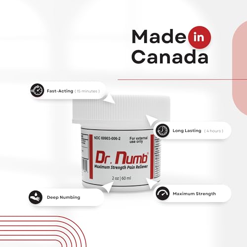 Dr. Numb Tattoo Numbing Cream - 5% Lidocaine Topical Anesthetic Cream - Maximum Strength Pain Relief Cream for Painless Tattoos, Piercing, Waxing & Hemorrhoid Treatment - 2oz (1) - Thumbnail 2