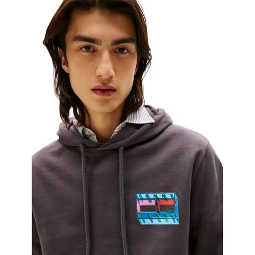 Tommy Jeans Men's Medium Weight Hoodie Sweatshirt with Printed Logo2