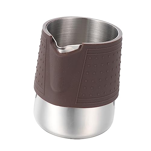 Ciieeo Edelstahl Milchaufschäumkrug Mit Silikonhülle 350ml Dampfbecher Für Latte Art Küchenutensil Für Kaffee Und Espresso Einfach Zu Reinigen Für Zuhause Und Cafés