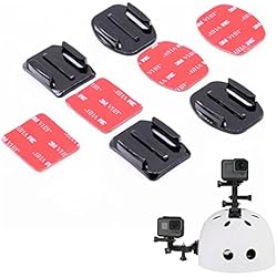 Soporte Gopro Casco Sin Adhesivo Supporti GoPro Casco,Attacco Adesivo GoPro per Casco,Flat and Curved Attacco Adesivo Casco,Supporti Adesivi Casco,con 3M Adesivo,Accessori Gopro,per GoPro Hero 4,3+,3,2,1,Action Camera