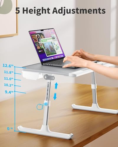 SAIJI Laptop Bed Tray Table - Adjustable Lap Desk for Couch (Gray) - image 4