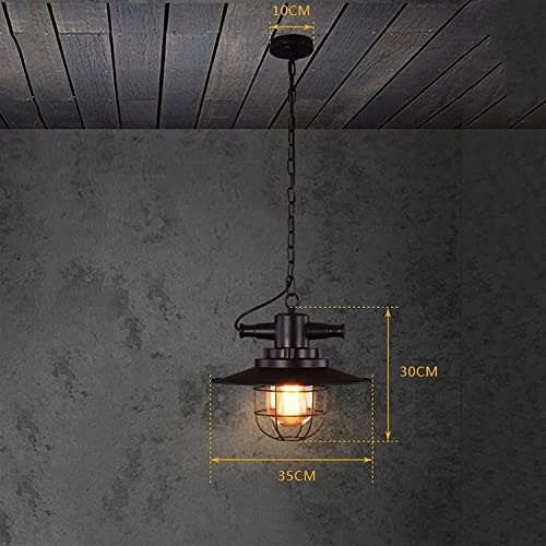 Lámpara colgante retro de forja negra con suspensión ajustable E27 para pasarelas exclusivas 5