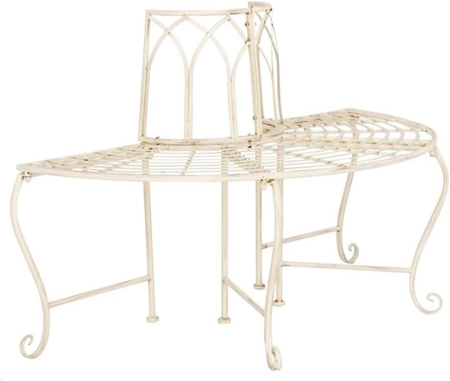 Alpine Corporation 62” Metal Butterfly Garden Bench – Indoor/Outdoor, White, Seats 2, All-Weather Design