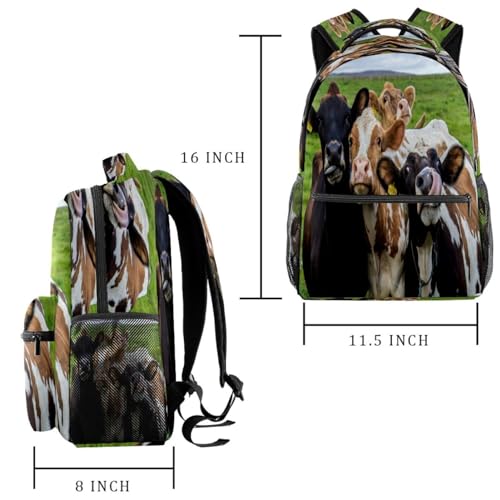 Sac à dos d'école vaches pour collégiens et sorties du week-end - 2