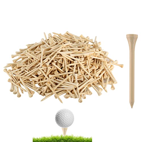Weyleity 1000Pack Bamboo Golf Tees 2-3/4 Inch Length- 7X Stronger Than Wood Tees #TOP1