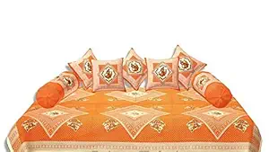 Kuber Industries 8 Piece Cotton Diwan Set - Multicolour