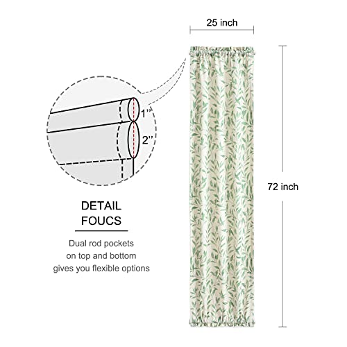 Image of VOGOL Sliding Door Curtains, Linen Textured Privacy Light Filtering Window Treatment, 25 x 72 Inches Curtain for French Door Closet, 1 Panel