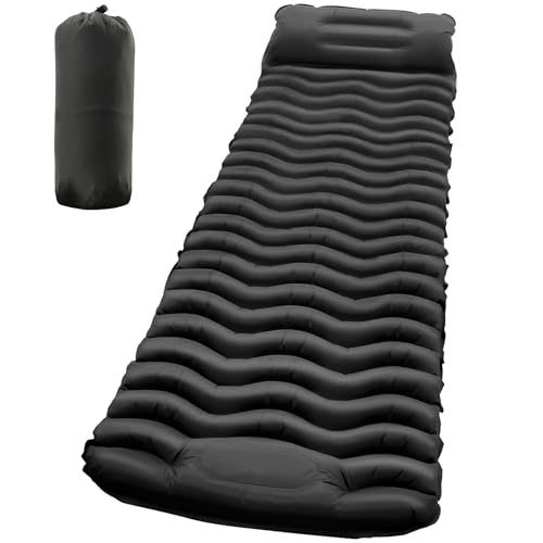 ZEMBSOYA Camping Sleeping Pad, Sleeping Mat with Pillow and Built-in Foot Pump, Inflatable Sleeping Pad for Camping, Hiking, Tents, Travel, Tent