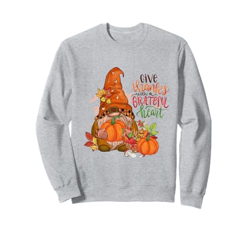 Otoño Gnomo Otoño Acción de Gracias Gracias Corazón Agradecido Sudadera