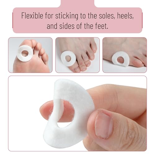 Image of Dr. JK- Felt Callus Pads, 36 pcs, White Round Callus Cushions for Feet, Adhesive Corn Cushions for Feet