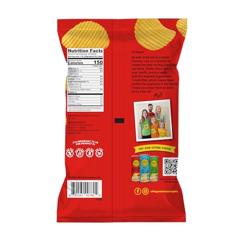 The Good Crisp Company, Crinkle Cut Potato Chips, 5.5 Ounce Bags, Pack of 6 (Variety Pack)