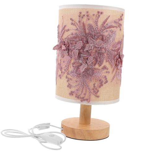 OSALADI Tischlampe Usb Tuch-lampenschirm Nachttischleuchte Für Schlafzimmer Schreibtischleuchte Aus Eisen Stoff Und Holz Energiesparend Und Langlebig