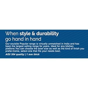 ECM - Nirali Popular Range - Grace Plain Junior - Kitchen Stainless Steel Sink (12 x 12 inch, Glossy Finish)