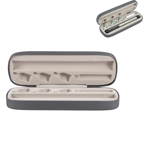 Estuche para pluma de insulina de EVA, estuche compacto para medicamentos con capacidad para 1 pluma y 3 agujas, estuche discreto para viajes y uso diario, 18,5 x 6,5 x 3,2 cm (Gris)