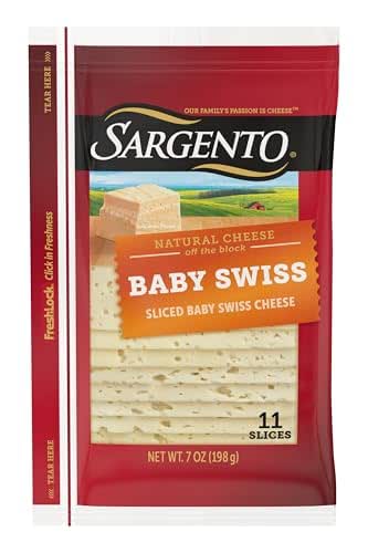 Sargento Baby Swiss Natural Sliced Cheese, 11 slices