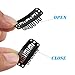JFFX 20 Pieces Hair Extension Clips U-Shape Stainless Steel Snap Clips for Wig Accessories Wig Making Tools (Black)