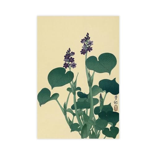 UIYTYBGAG Ohara Koson Hosta Giclée - Lienzo decorativo para dormitorio, decoración de paisaje, regalo, 20 x 30 cm