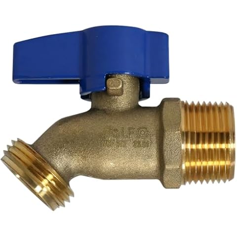 10 Pieces XFITTING 3/4" Male Threaded x 3/4" Garden Hose Threaded Hose Bibb No-Kink, 1/4 Turn, No Lead Brass, Water or Oil, 10 Packs Cover