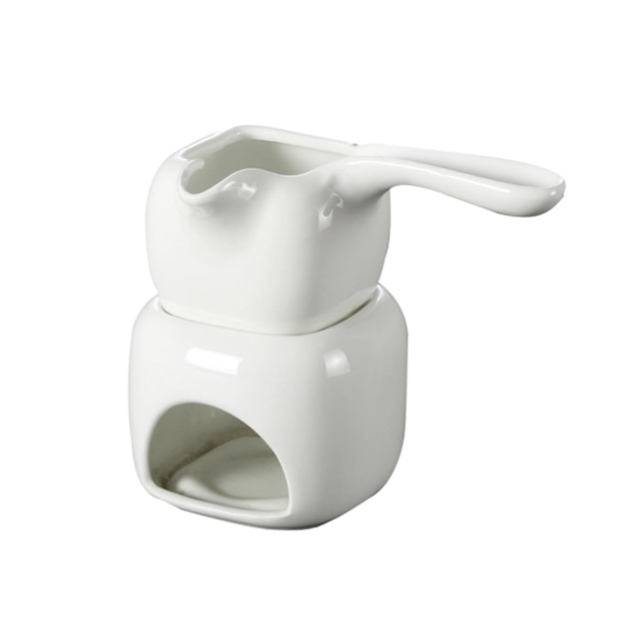 NAMOARLY Ceramic Chocolate Melting Pot with Stand for Cheese Butter and Desserts for Home Bakery and Outdoor Events Sturdy and Design for Easy Melting