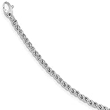 Leslie's Real 14kt White Gold Polished Rope Bracelet; 7.5 inch; Lobster (Fancy) Clasp
