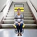 Portable Folding Lift Stair Chair, 350 lbs Capacity, Aluminum Alloy Manual Transport Chair with 4 Wheels & Safety Belts, Evacuation Rescue Chair for Moving Elderly Patients(Yellow)
