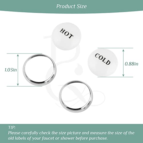 Brassqueen 1.03 Inch Faucet Parts Replacements Bathroom Kitchen Double Handle Index Button Hot And Cold Polish Chrome Label For Faucet Or Shower Faucet With Double Cross Handle #TOP1