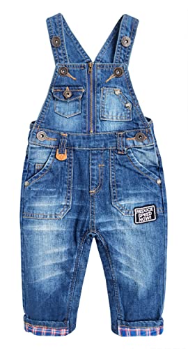 KIDSCOOL SPACE Baby Denim Overall,Toddler Little Soft Cute Jean Jumper