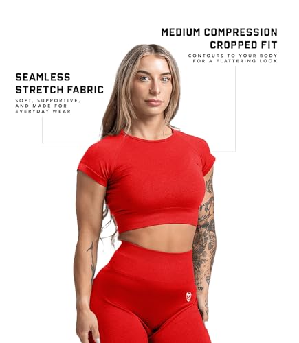 Image of Gymreapers Short Sleeve Workout Tops for Women - Crop Tops for Women Tee - Yoga Athletic Tops for Running, Gym, & Training