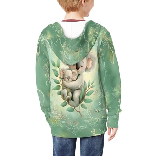 Image of Unisex Zipper Sweatshirt Boys Girls Hooded with 2 Pocket Pullover Hoodies for 6-16Y Kids