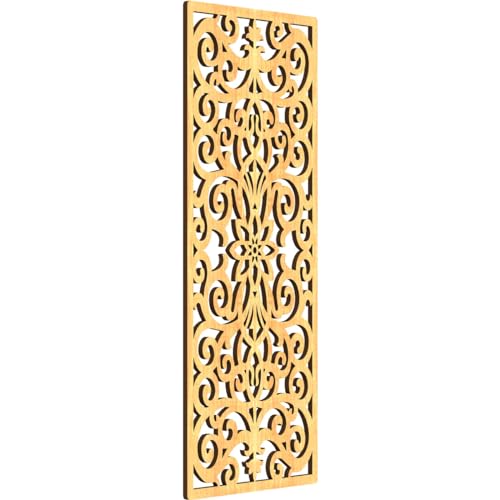 Image of Buel Decorative Pierced Fretwork Wood Wall Panels, 11 3 /8 inchW x 29 3 /8 inchH x 3 /8 inchT, Cherry