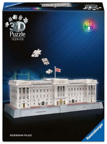 Ravensburger Iconics Buckingham Palace - Light Up 216 piece 3D Jigsaw Puzzle for Adults and Kids Age 10 Years Up - No Glue Required