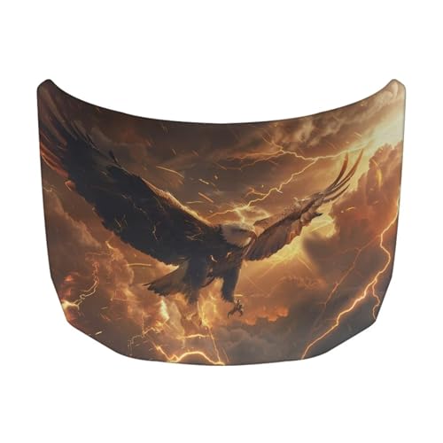 Image of Car Hood Cover, Eagle Lightning 59x39 Inch Waterproof Sunproof Auto Hood Wrap Blankets, Easy Installation Automotive Exterior Accessories