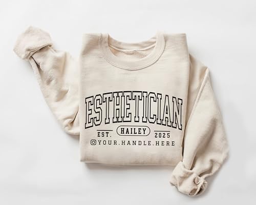 Custom Embroidered Esthetician Sweatshirts,Personalized Skincare Sweatshirt for Beauty Professionals,Esthetician Gift2