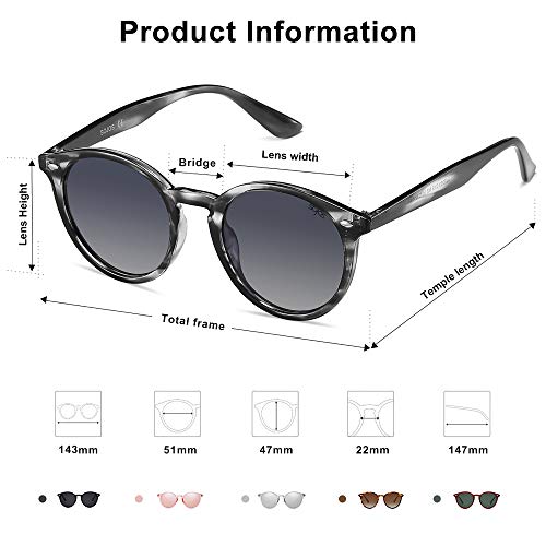 Image of SOJOS Retro Round Polarized Sunglasses for Women Men Classic Vintage Sunnies SJ2069