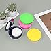 Plastic Cotton Round Holder with Mirror 4 Pack Cosmetic Cotton Pad Holder Portable Travel and Sealed Suitable for Makeup Remover, Beads, Jewelry, Crafts (4 Colors (Blue, Pink, Green, Yellow))