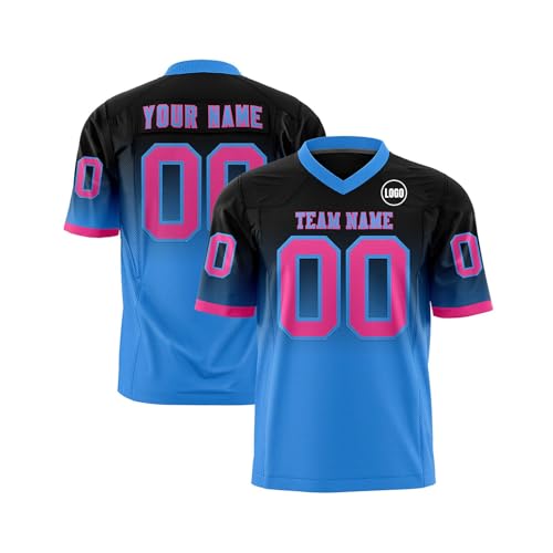 Genérico Camisetas Rugby Cuello en V Personalizadas con Nombre del Equipo número y Logotipo, Uniforme Fútbol Americano Impreso Personalizado para Adultos jóvenes y preescolares.