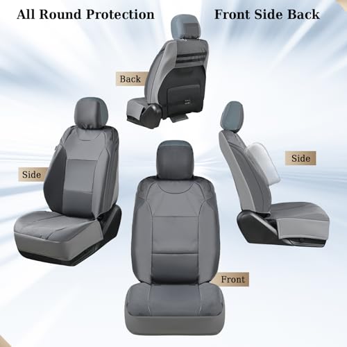 Image of Coverado Rear Bench Car Seat Covers, Waterproof Oxford Gray Seat Cover for Car Seat Protector for Kids & Dogs, Seat Covers Compatible with 2015-2026 Ford F150 & 2017-2026 Ford F250 F350 F450, Gray