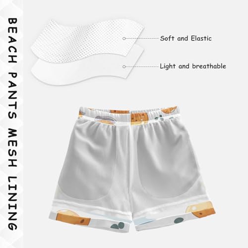 Pigsaly Boys' Swim Board Shorts Cute Capybara Fish Boy's Swim Trunks Kids Swimwear XS Multicolor4