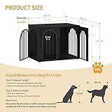 Hzuaneri Hundekäfig Möbel, 80cm Hundebox für Zuhause, 3 Türen, Bogentür, Moderne Hundebox Indoor für Hunde, Beistelltisch, Hundekäfig Hochbelastbar, 80 x 56 x 61 cm, Schwarz DFC85104B